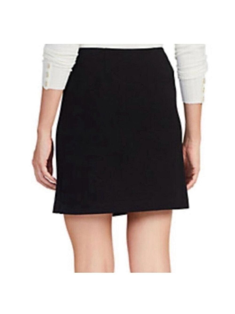 J. McLaughlin Suede Min Skirt Zipper Back Black Size 8